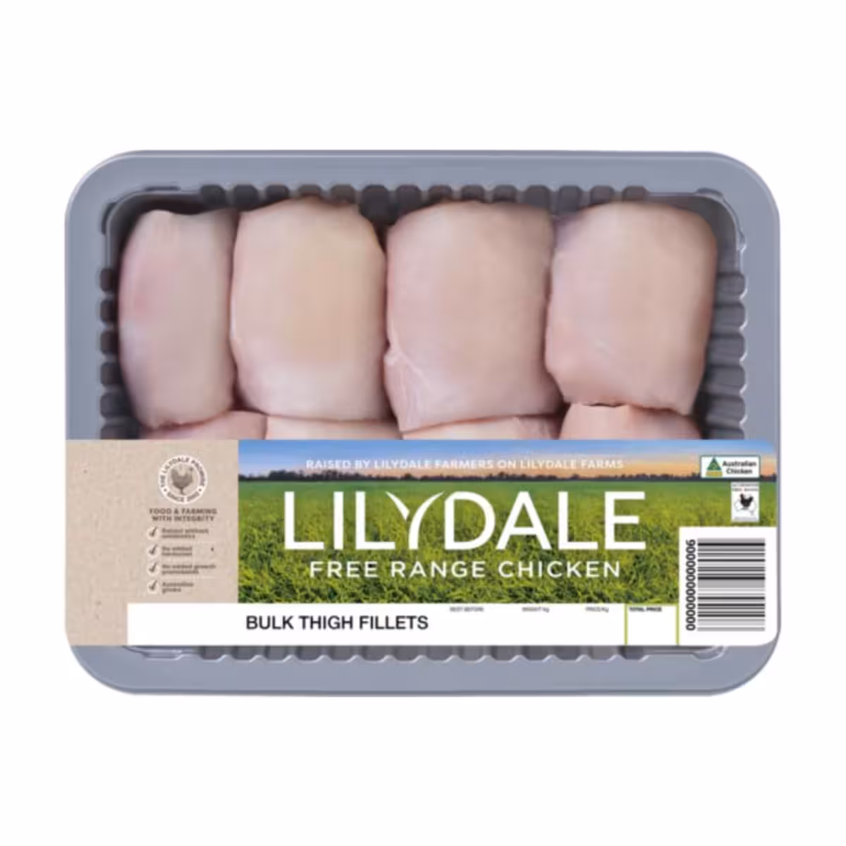 Lilydale - Chilled Thigh Fillet Bulk Case (~6kg/case) - by Case