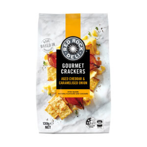 Red Rock - Aged Cheddar Caramelised Onion Crackers (130g/Piece | 8pieces/Case) - By Case