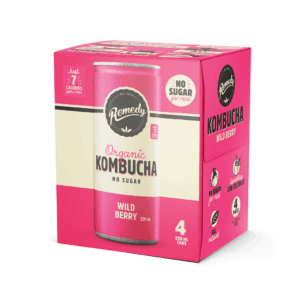 Remedy - Organic Kombucha Wild Berry (250ml/can | 4-cans-pack | 6x4-pack/case) - by Case