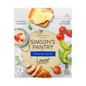 Simson's Pantry - Premium White Large Wrap (560g/pack | 12packs/case) - by Case